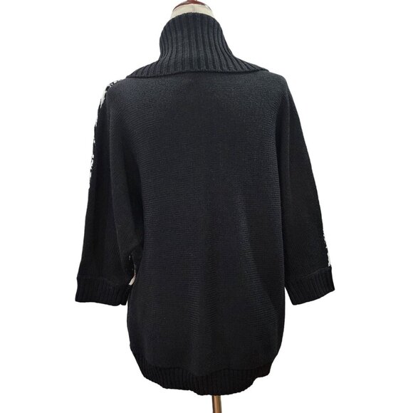 Dressbarn Womens Black And White‎ Sweater Cowl Neck Size Medium - Picture 3 of 14